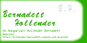 bernadett hollender business card